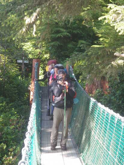 Juan de Fuca Trail guided hike on the suspension bridge