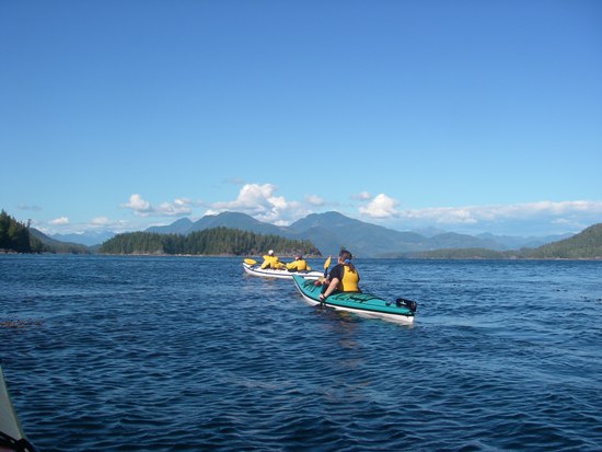 Kayaking Vancouver Island Nootka Sound paddling in the sunshine