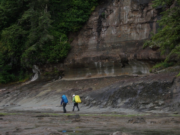 The sandstone shelf Vancouver Island Hiking